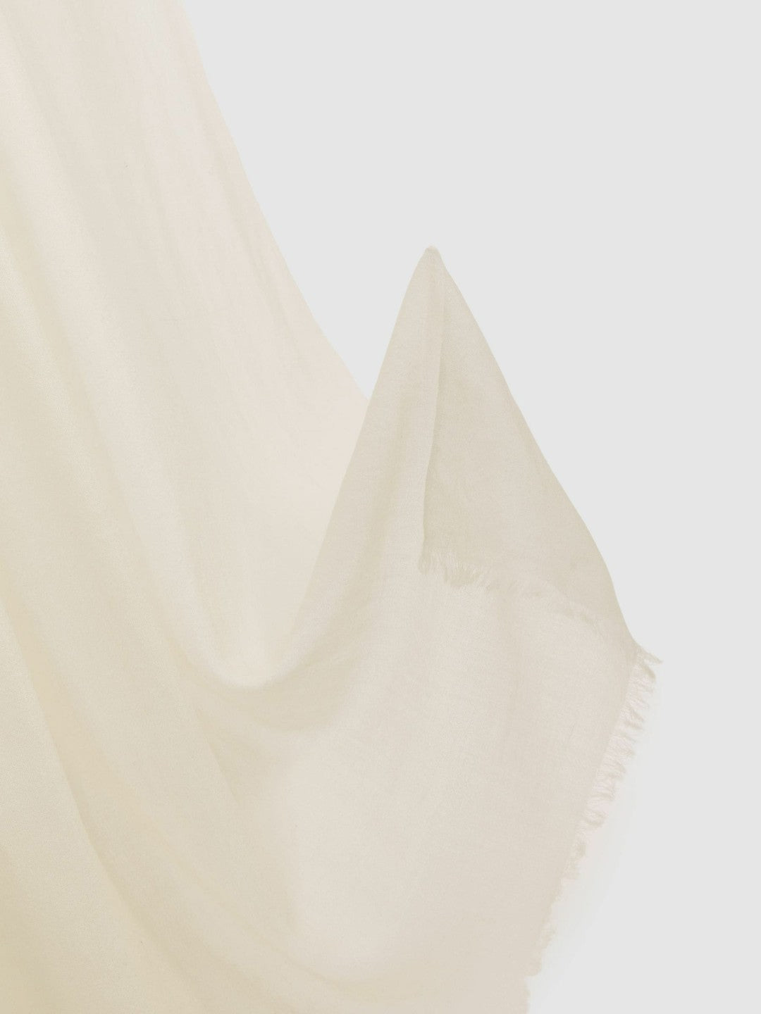 Reiss Popular Choice - Wool-Cashmere Lightweight Scarf in Off White