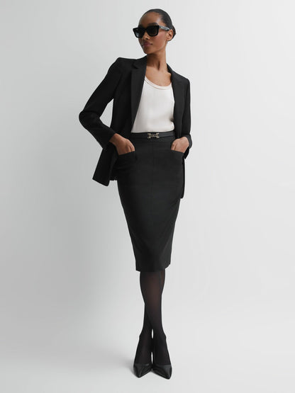 Reiss Affordable - Petite Tailored Pencil Skirt in Black