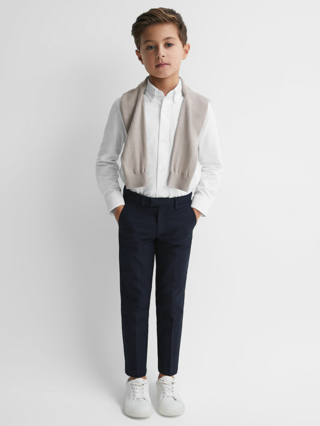 Reiss Value - 13-14 yrs Button Down Oxford Shirt in White