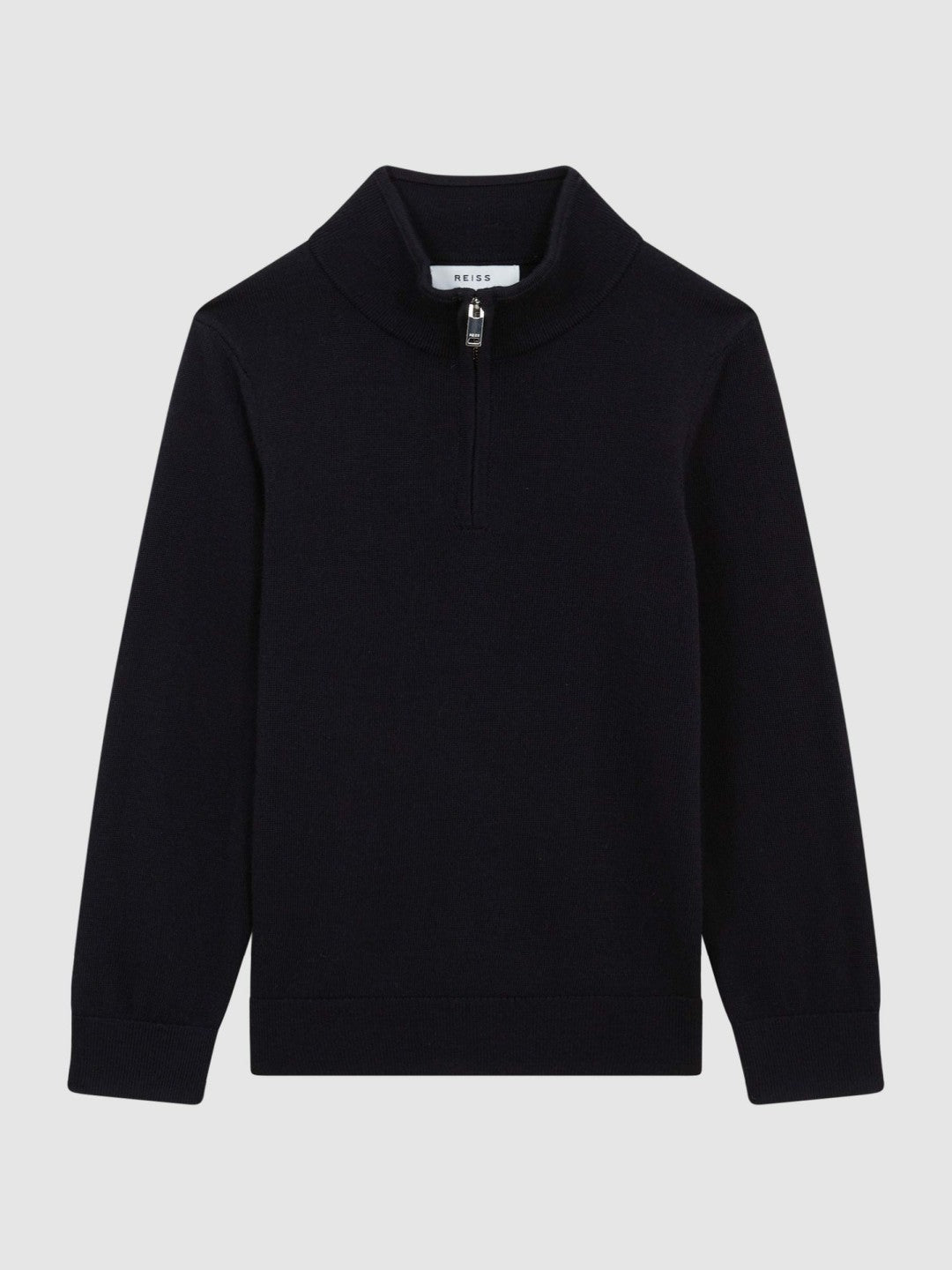 Reiss Deal - 3-9 yrs Merino Wool Zip-Neck Jumper in Navy