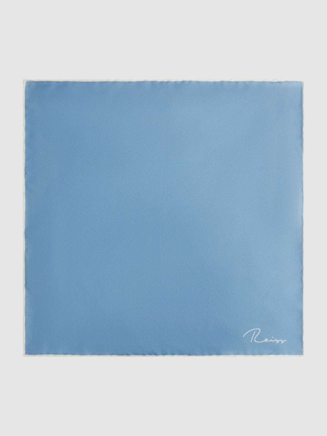 Reiss Savings - Plain Silk Pocket Square in Soft Blue