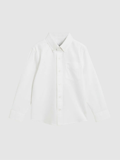 Reiss Deal - 9-14 yrs Button Down Oxford Shirt in White