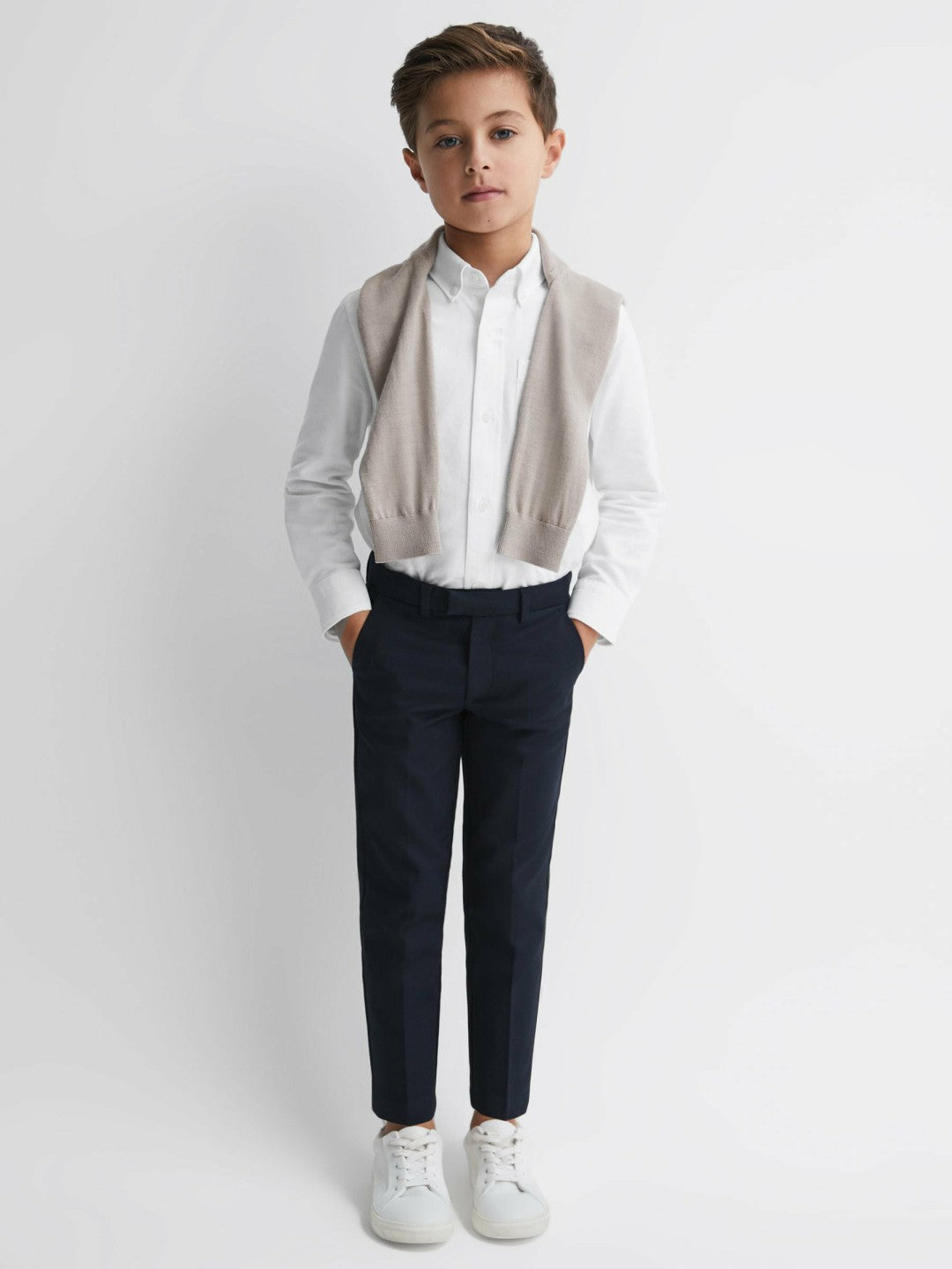 Reiss Deal - 9-14 yrs Button Down Oxford Shirt in White