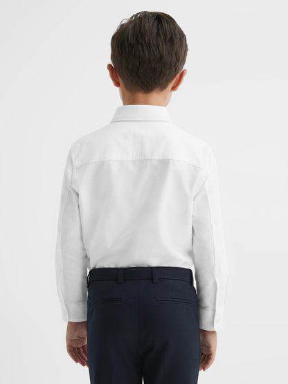 Reiss Deal - 9-14 yrs Button Down Oxford Shirt in White