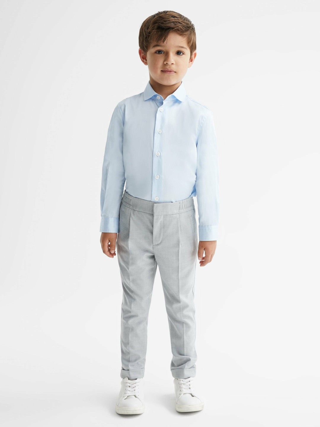 Reiss Affordable - 4-9 yrs Slim-Fit Cotton Shirt in Soft Blue