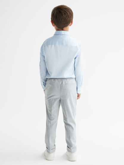 Reiss Affordable - 4-9 yrs Slim-Fit Cotton Shirt in Soft Blue