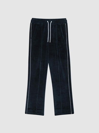 Reiss Best Seller - Velour Jogger With Piping in Navy