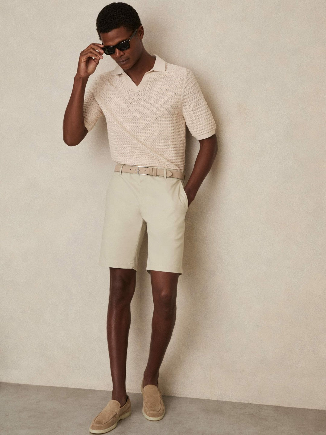 Reiss Offer - Cotton Chino Shorts With Stretch in Stone