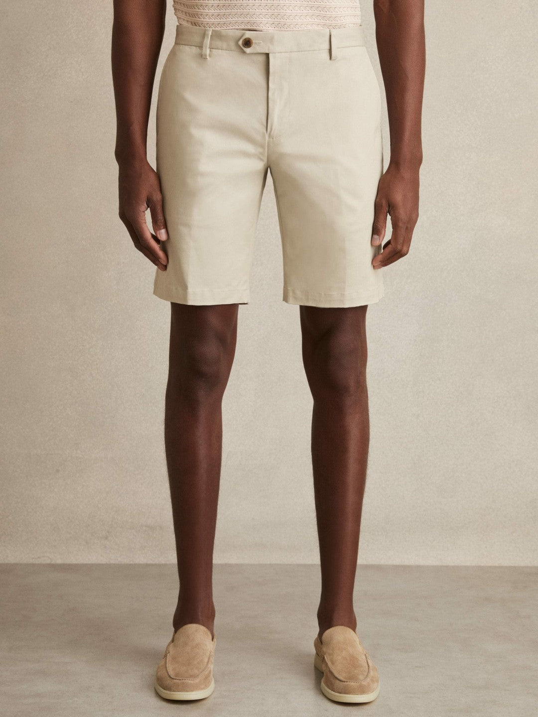 Reiss Offer - Cotton Chino Shorts With Stretch in Stone