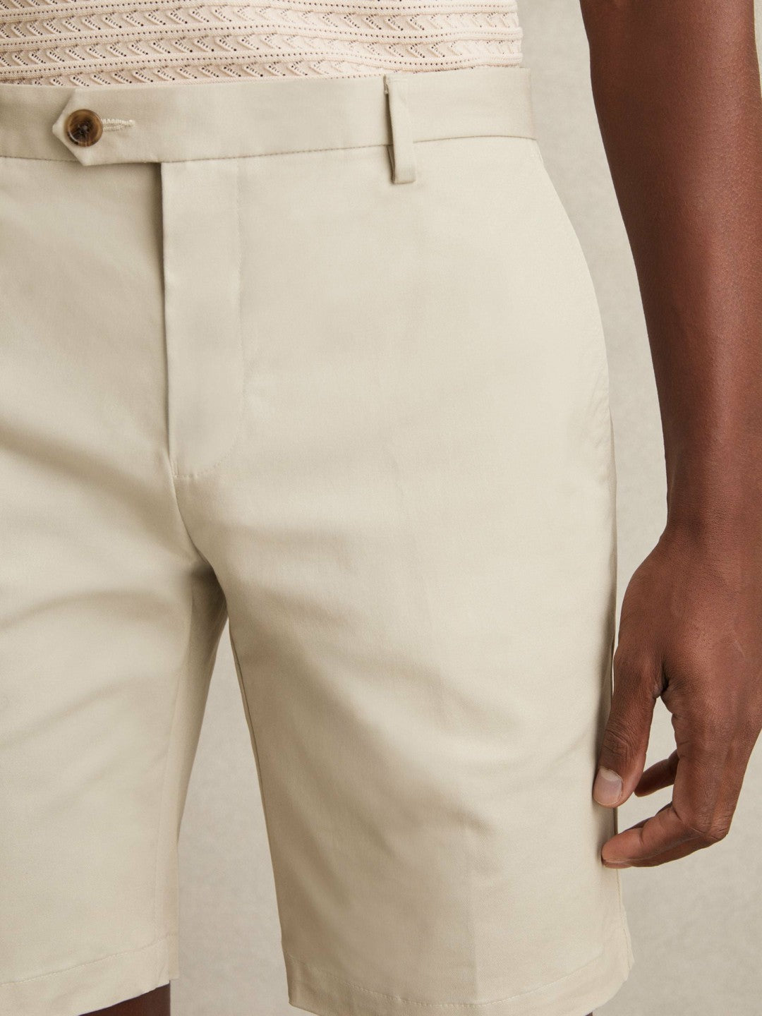 Reiss Offer - Cotton Chino Shorts With Stretch in Stone