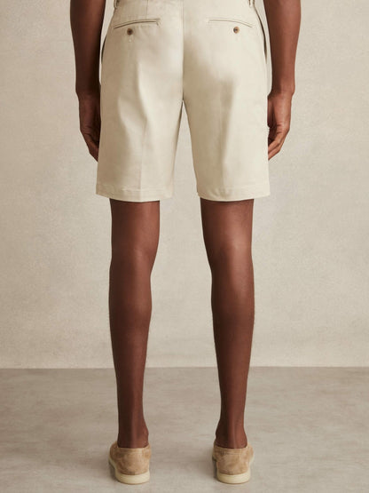 Reiss Offer - Cotton Chino Shorts With Stretch in Stone