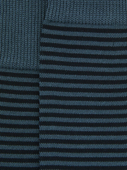 Reiss Offer - Striped Socks in Airforce Blue/ Navy