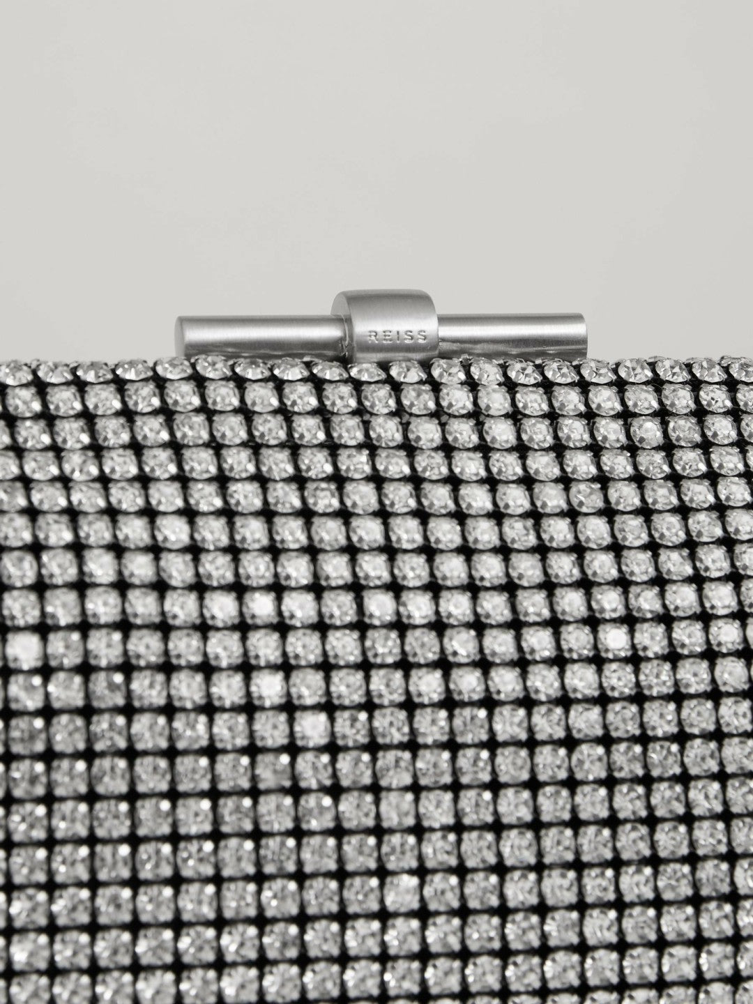 Reiss Popular Choice - Embellished Clutch Bag in Silver