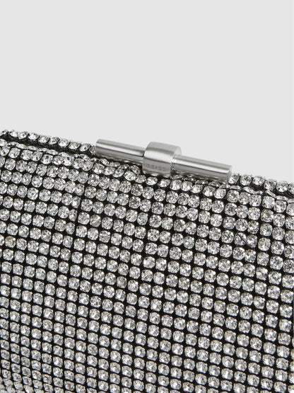 Reiss Popular Choice - Embellished Clutch Bag in Silver