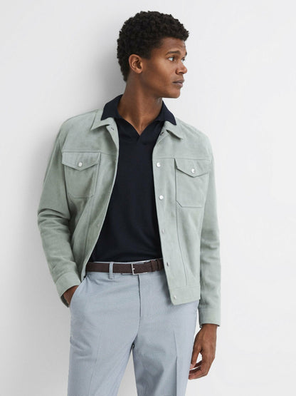Reiss Popular Choice - Suede Belt in Chocolate