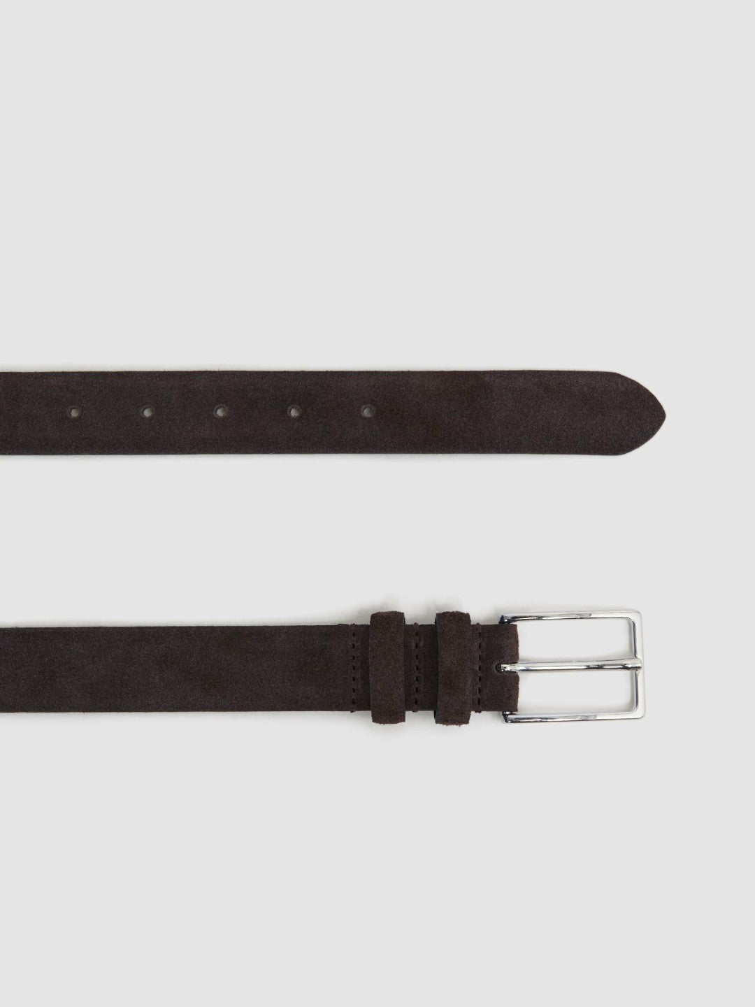 Reiss Popular Choice - Suede Belt in Chocolate