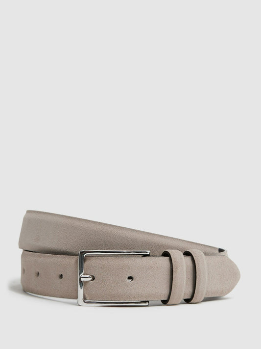 Reiss Popular Choice - Suede Belt in Stone