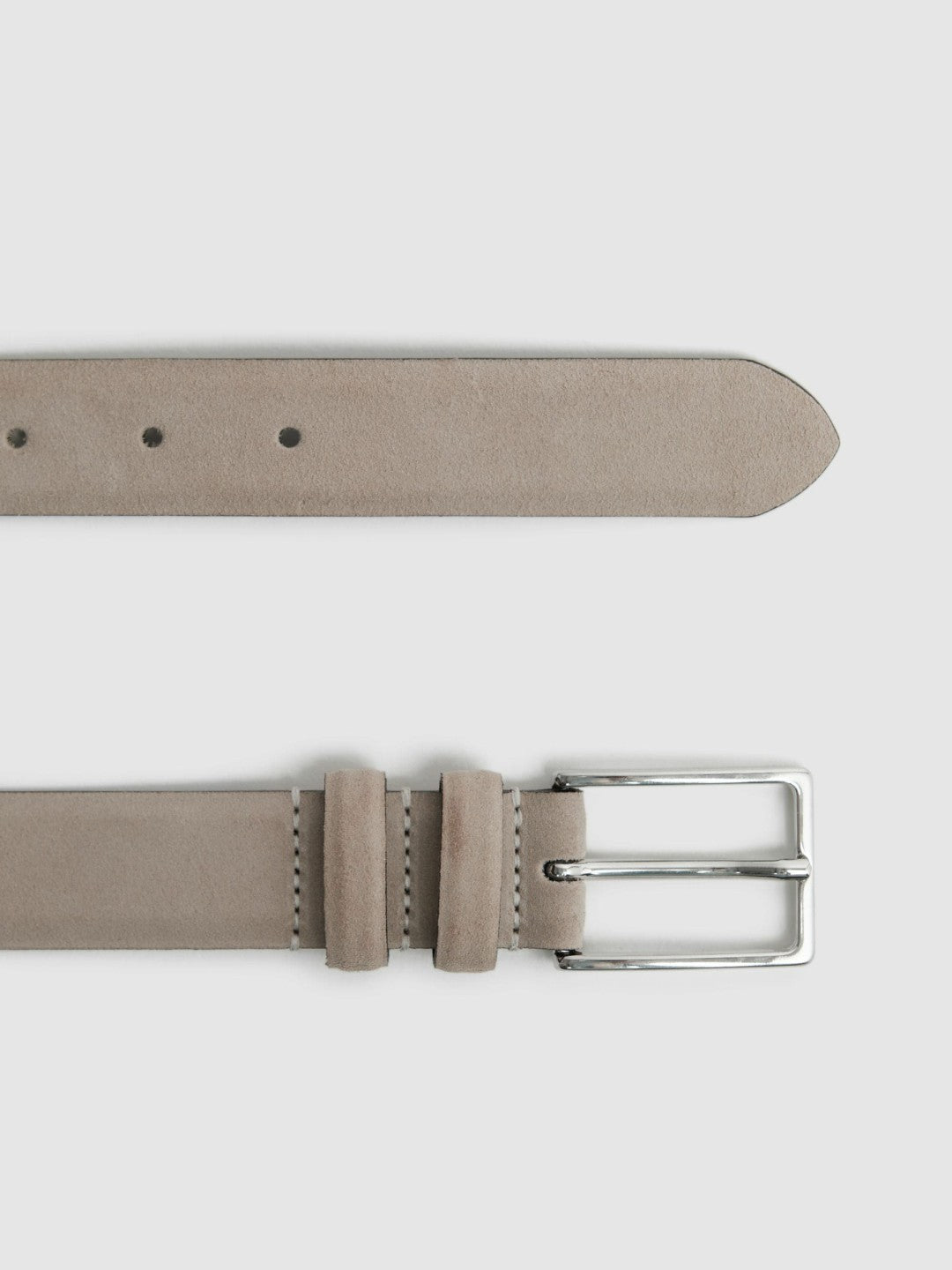 Reiss Popular Choice - Suede Belt in Stone