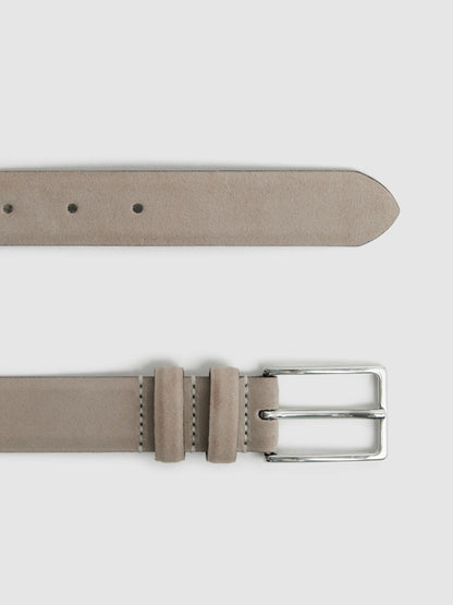 Reiss Popular Choice - Suede Belt in Stone