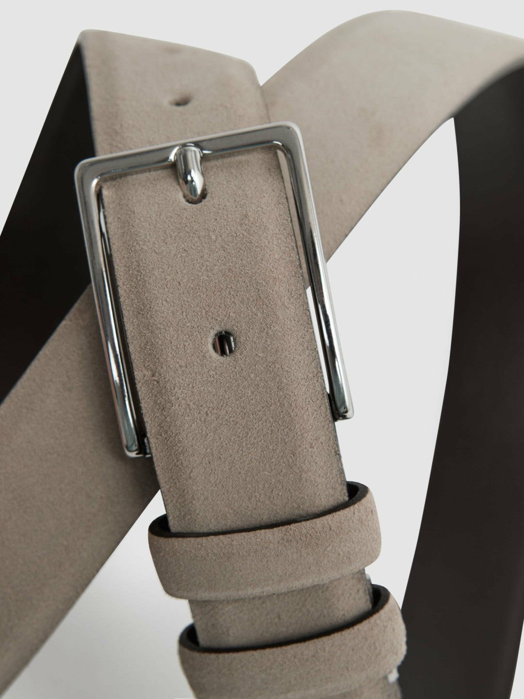 Reiss Popular Choice - Suede Belt in Stone