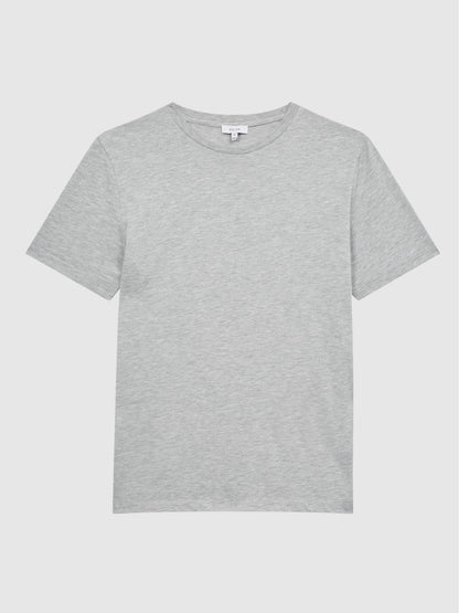 Reiss Cotton Crew Neck T-Shirt in Grey Marl