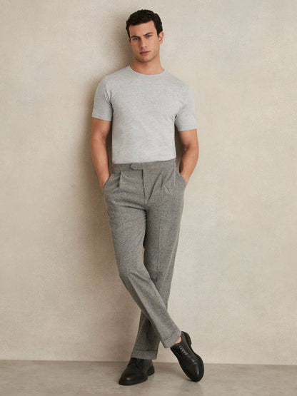 Reiss Cotton Crew Neck T-Shirt in Grey Marl