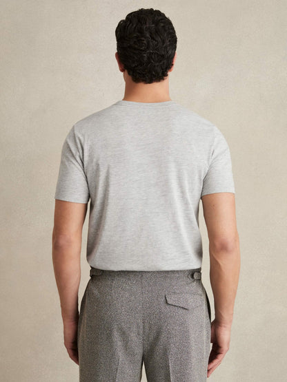 Reiss Cotton Crew Neck T-Shirt in Grey Marl