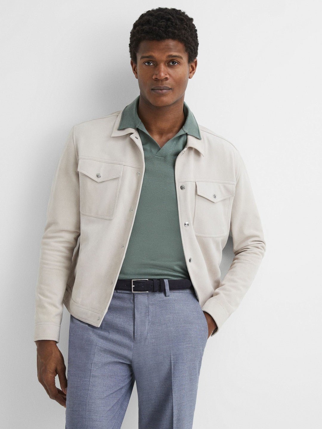 Reiss Sale - Suede Belt in Navy