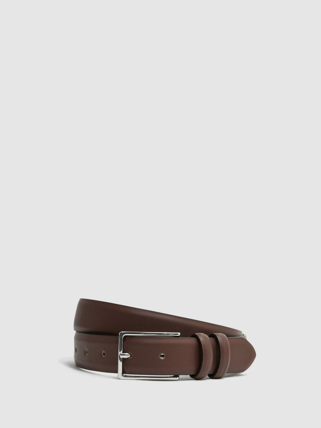 Reiss Featured - Smooth Leather Belt in Tan