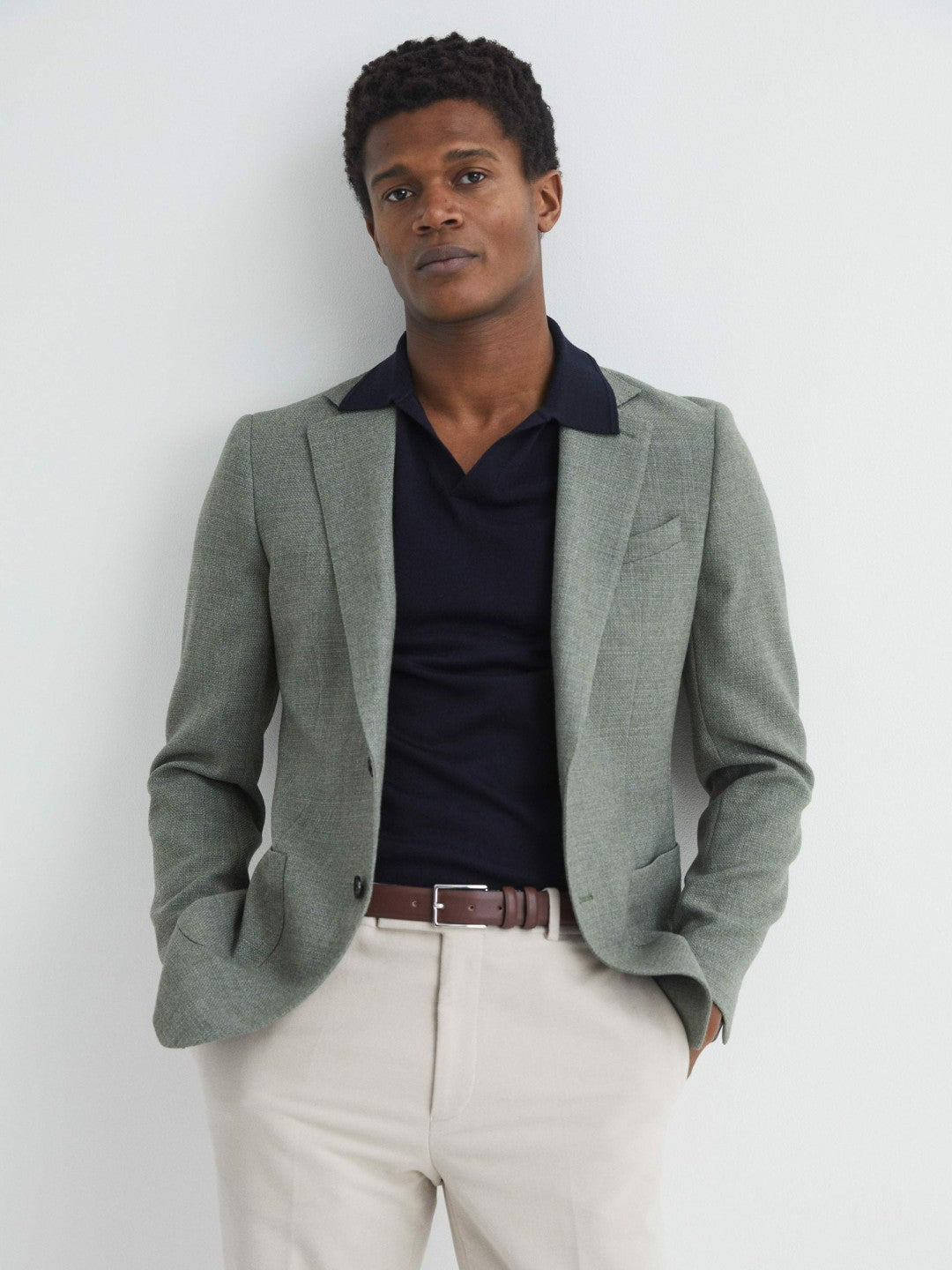 Reiss Featured - Smooth Leather Belt in Tan