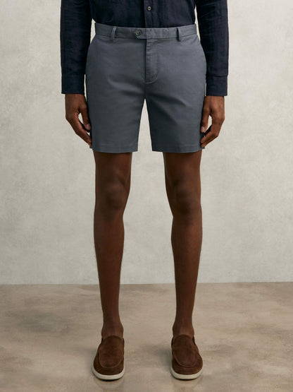 Reiss Offer - Short Length Casual Chino Shorts in Airforce Blue