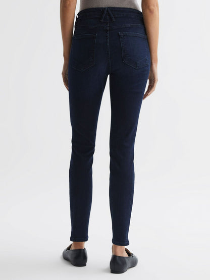 Reiss Value - Good American Sculpting Skinny Jeans in Mid Blue