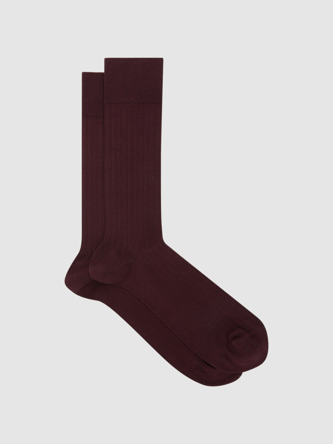Reiss Offer - Ribbed Socks in Bordeaux