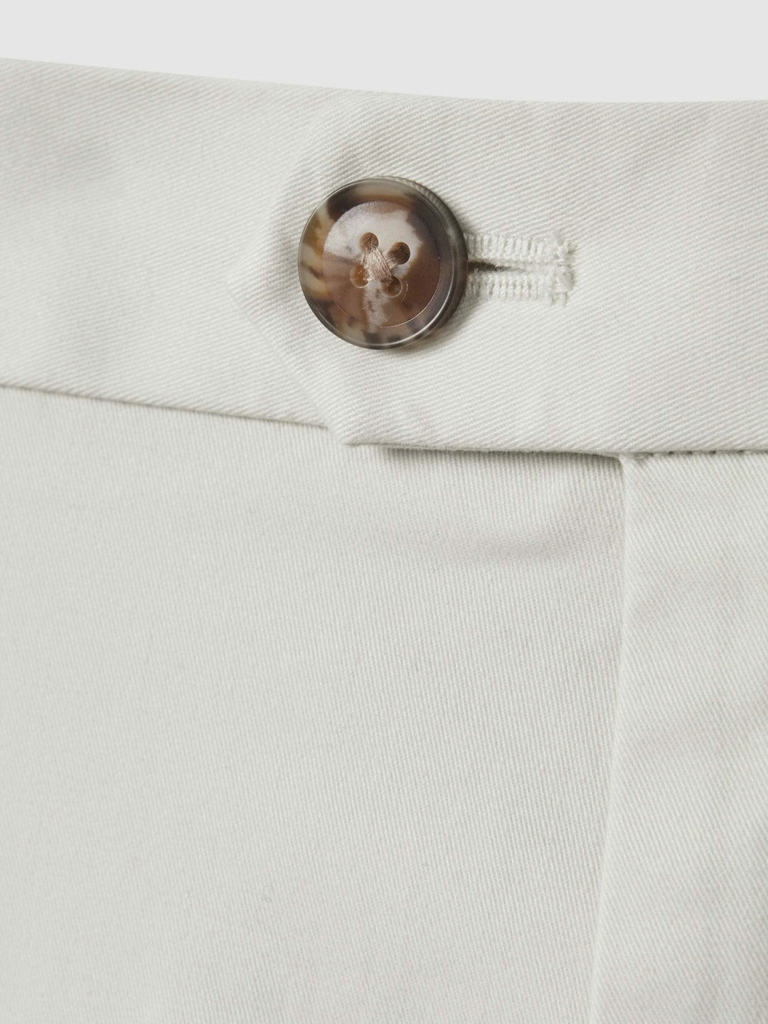Reiss Cotton Chino Shorts with Stretch in Chalk