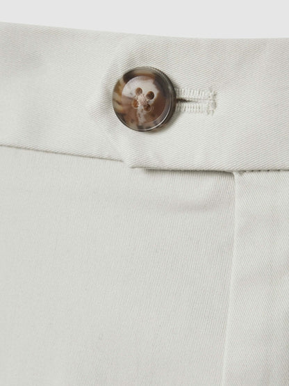 Reiss Cotton Chino Shorts with Stretch in Chalk
