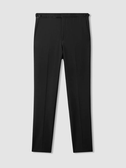 Reiss Sale - Modern Fit Tuxedo Trousers in Black