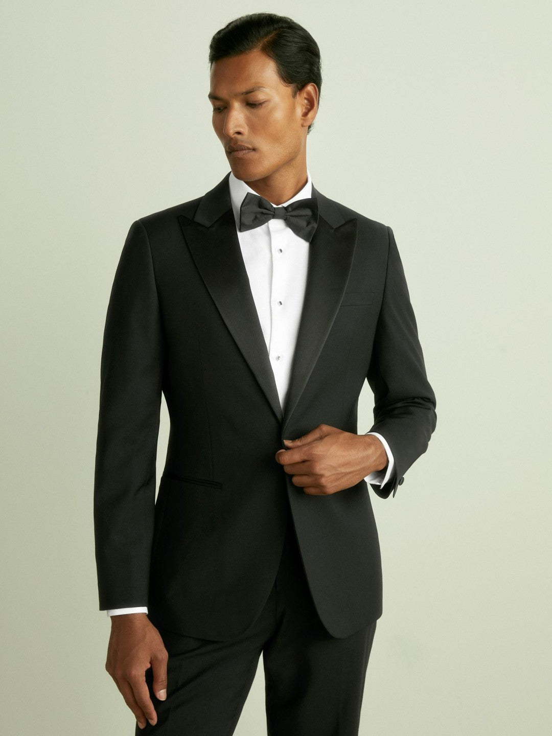 Reiss Affordable - Regular Fit Single Breasted Tuxedo Jacket in Black