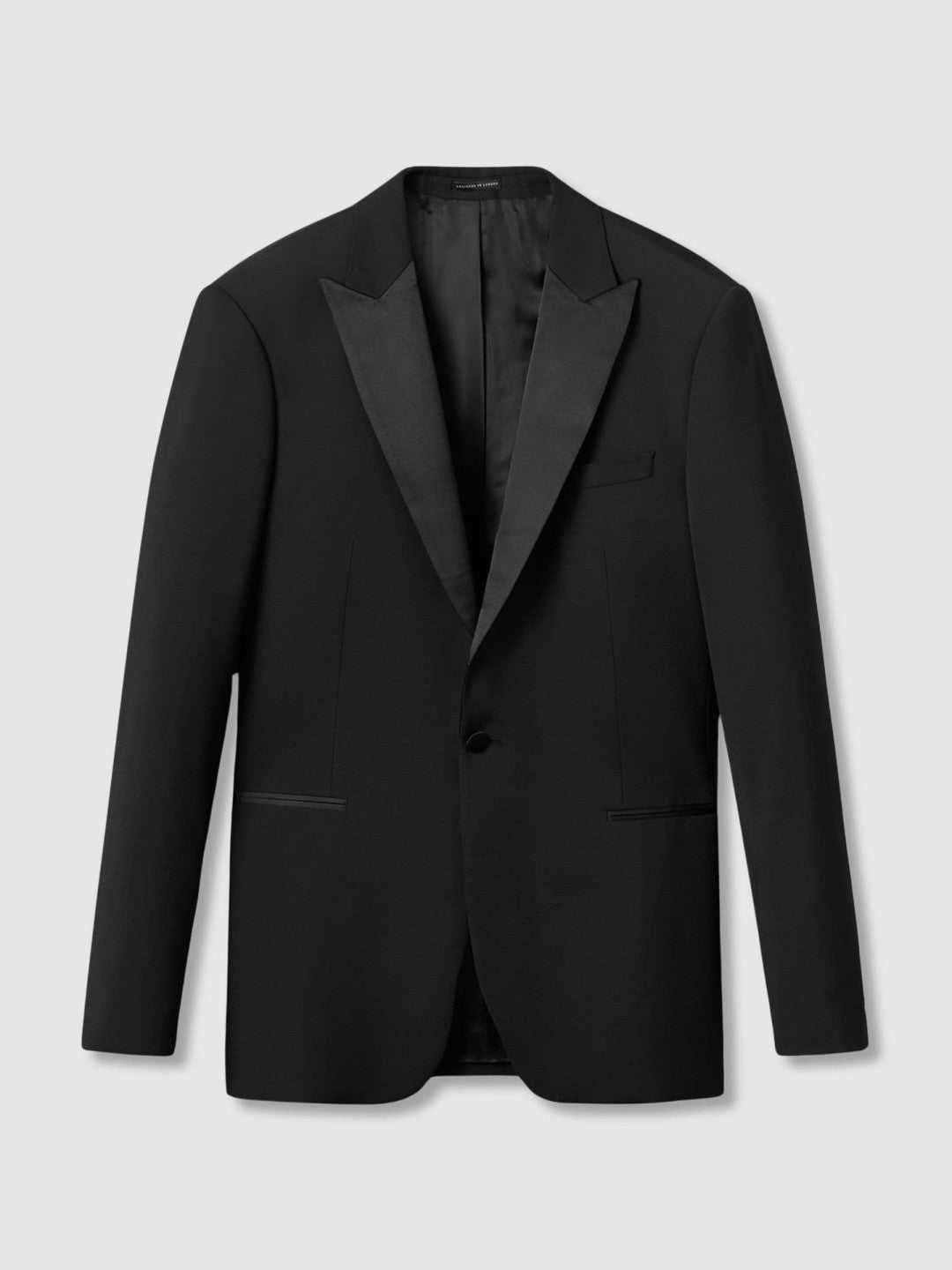 Reiss Affordable - Regular Fit Single Breasted Tuxedo Jacket in Black