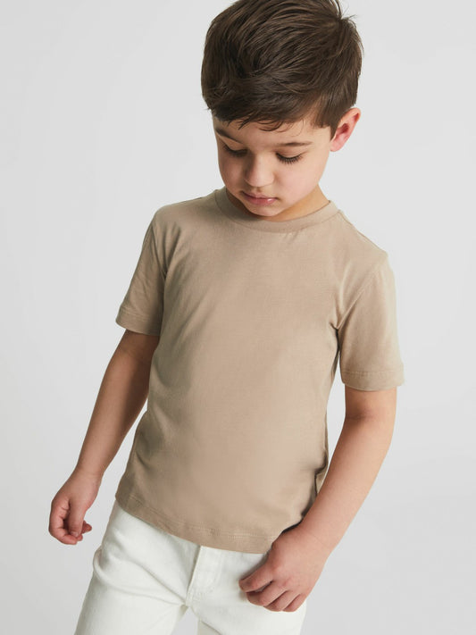 Reiss 3-9 yrs Crew Neck T-Shirt in Stone