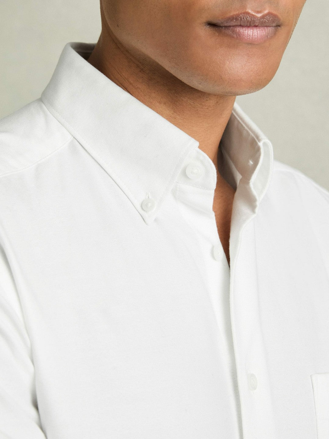 Reiss Slim-Fit Button-Down Collar Cotton Oxford Shirt in White