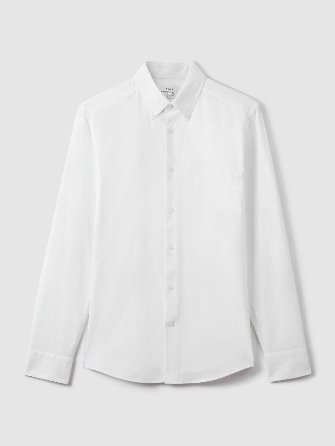 Reiss Slim-Fit Button-Down Collar Cotton Oxford Shirt in White