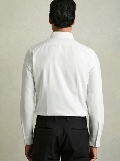 Reiss Slim-Fit Button-Down Collar Cotton Oxford Shirt in White