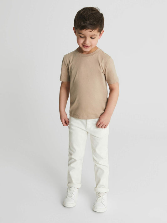 Reiss 9-13 yrs Crew Neck T-Shirt in Stone