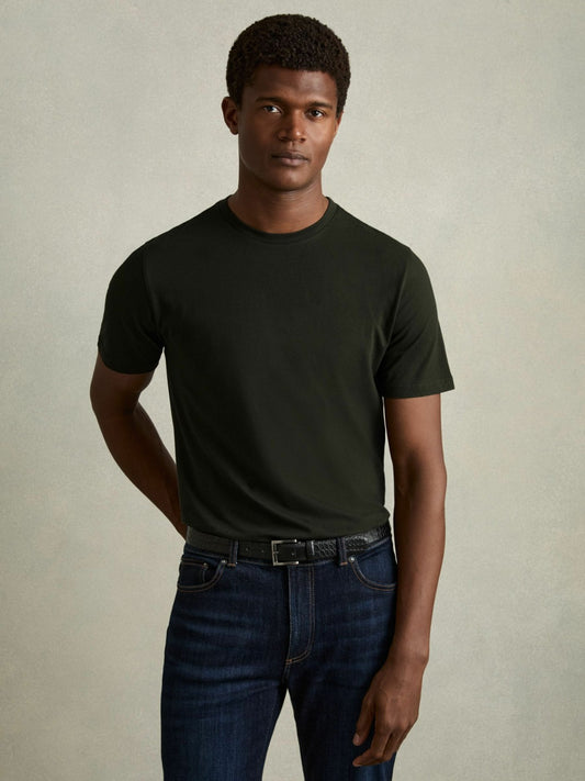 Reiss Featured - Cotton Crew Neck T-Shirt in Oxidised Green