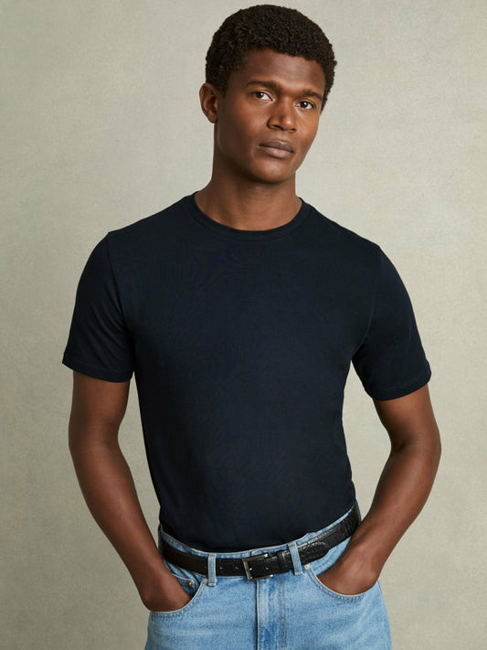 Reiss Popular Choice - Cotton Crew Neck T-Shirt in Navy