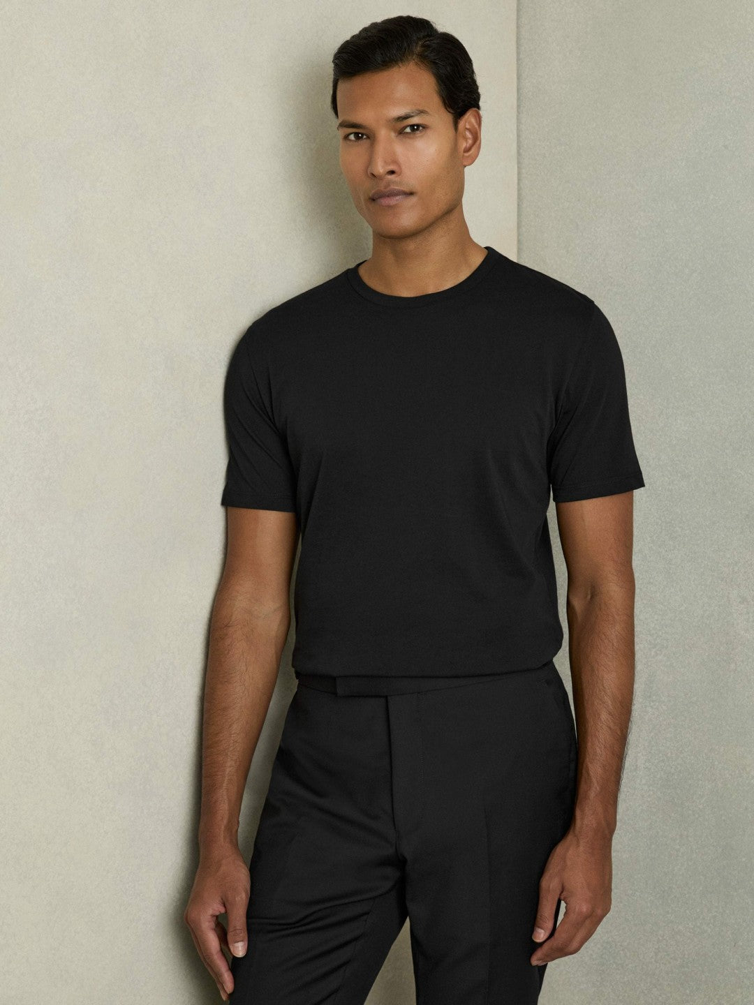 Reiss Cotton Crew Neck T-Shirt in Black