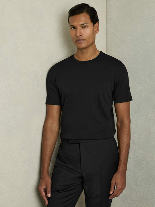 Reiss Featured - Cotton Crew Neck T-Shirt in Black