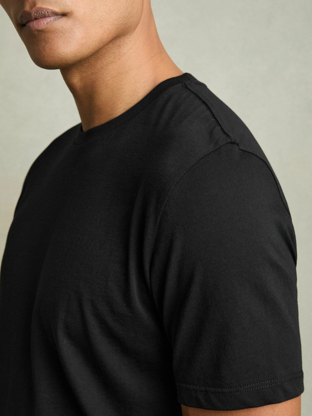 Reiss Cotton Crew Neck T-Shirt in Black