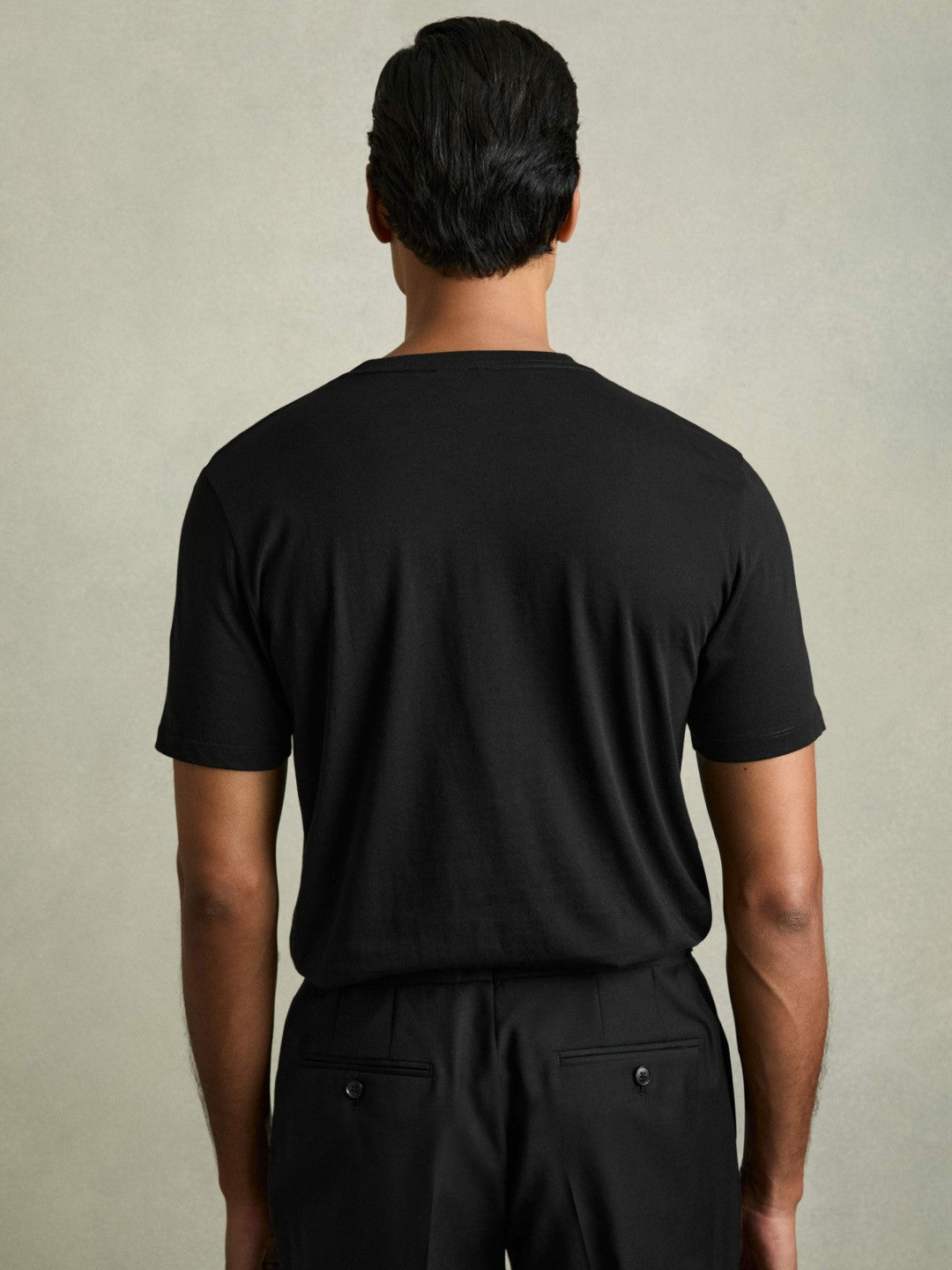 Reiss Cotton Crew Neck T-Shirt in Black