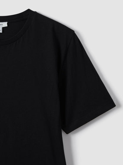 Reiss Cotton Crew Neck T-Shirt in Black
